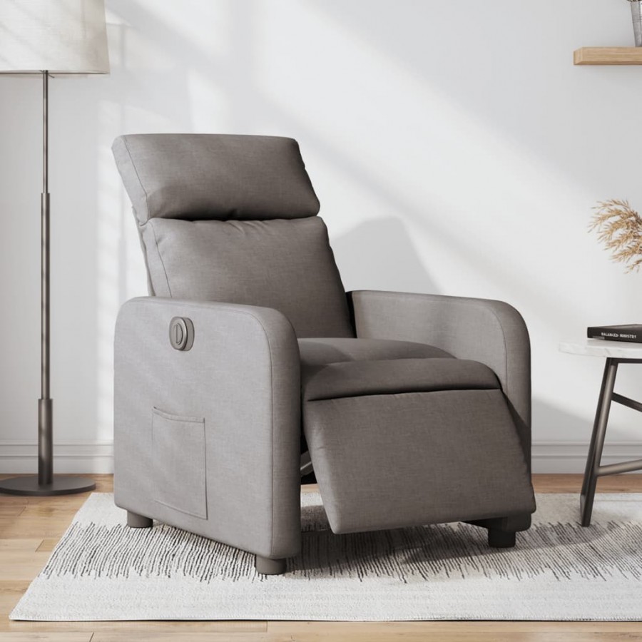 Fauteuil inclinable électrique Taupe Tissu