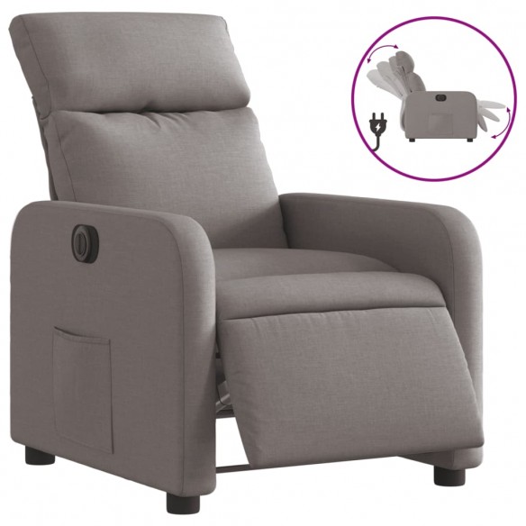 Fauteuil inclinable électrique Taupe Tissu