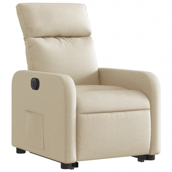 Fauteuil inclinable électrique crème tissu