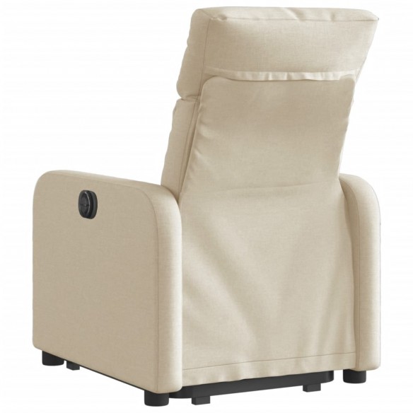 Fauteuil inclinable électrique crème tissu