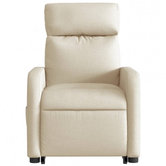 Fauteuil inclinable électrique crème tissu