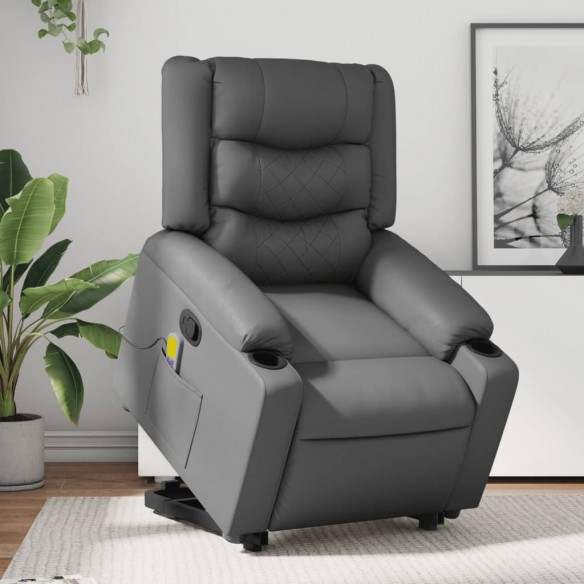 Fauteuil inclinable de massage Gris Similicuir