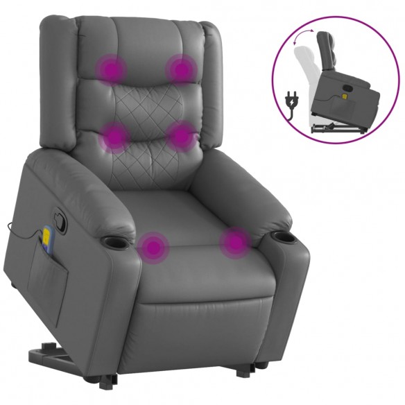 Fauteuil inclinable de massage Gris Similicuir