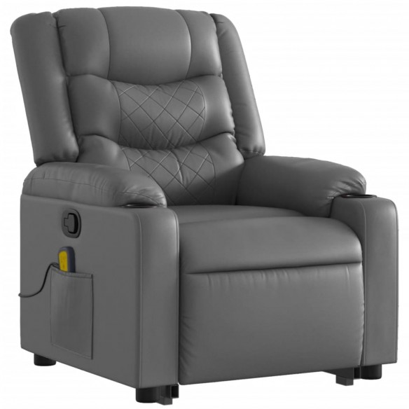 Fauteuil inclinable de massage Gris Similicuir