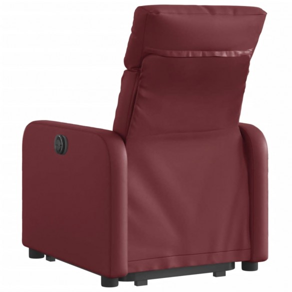 Fauteuil inclinable électrique rouge bordeaux similicuir