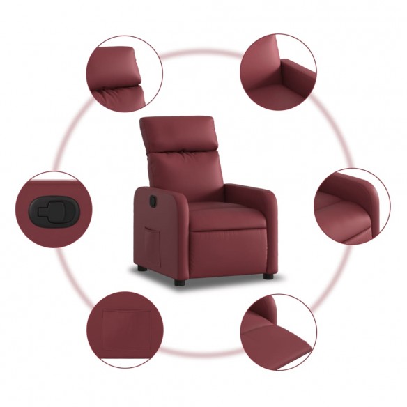 Fauteuil inclinable Rouge bordeaux Similicuir