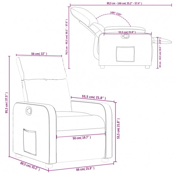 Fauteuil inclinable Rouge bordeaux Similicuir