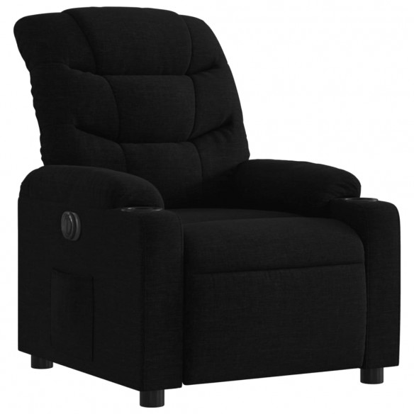 Fauteuil inclinable électrique Noir Tissu