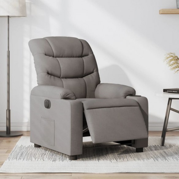 Fauteuil inclinable électrique Taupe Tissu