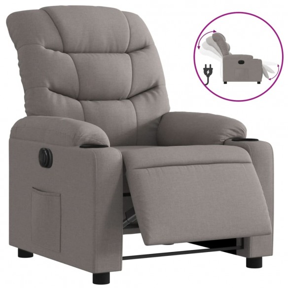 Fauteuil inclinable électrique Taupe Tissu