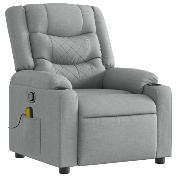 Fauteuil de massage inclinable Gris clair Tissu