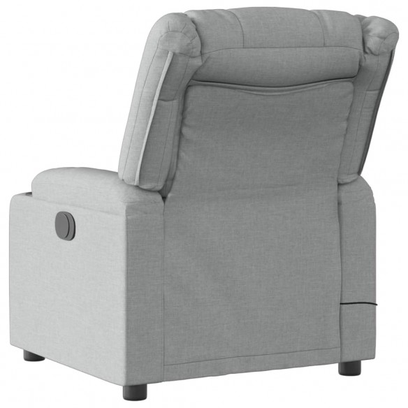 Fauteuil de massage inclinable Gris clair Tissu