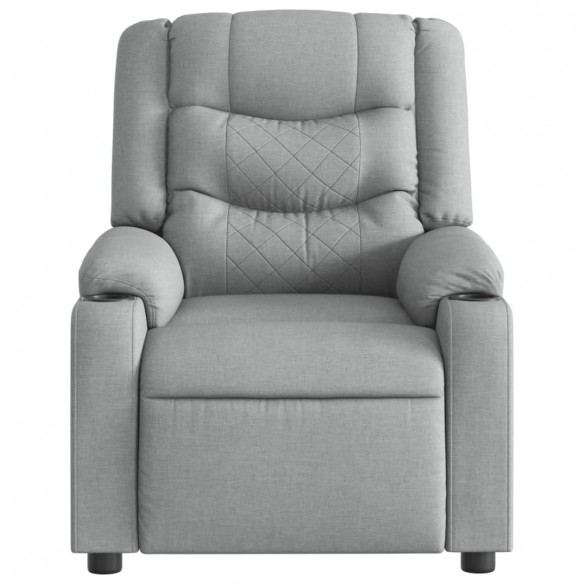 Fauteuil de massage inclinable Gris clair Tissu