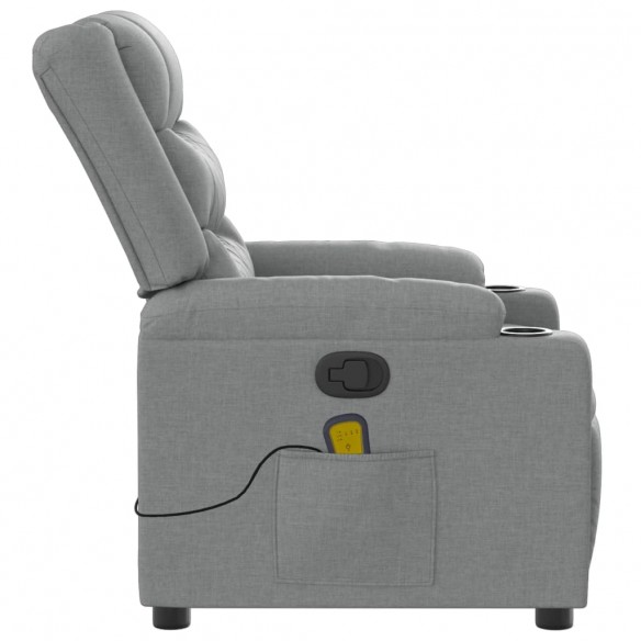 Fauteuil de massage inclinable Gris clair Tissu