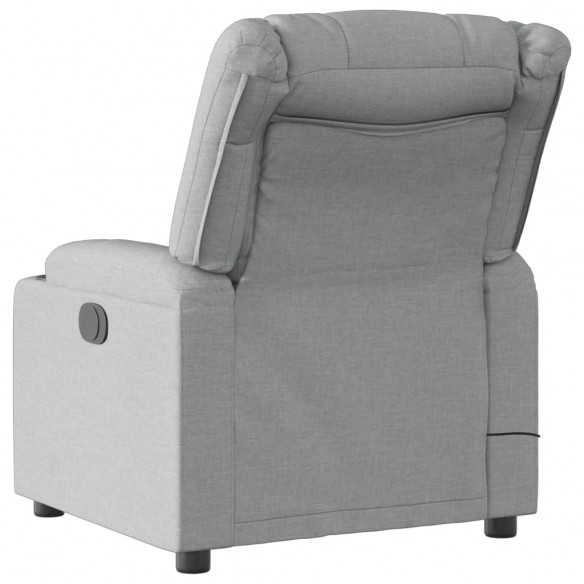 Fauteuil de massage inclinable électrique gris clair tissu