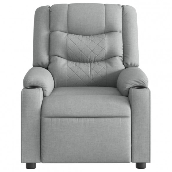 Fauteuil de massage inclinable électrique gris clair tissu