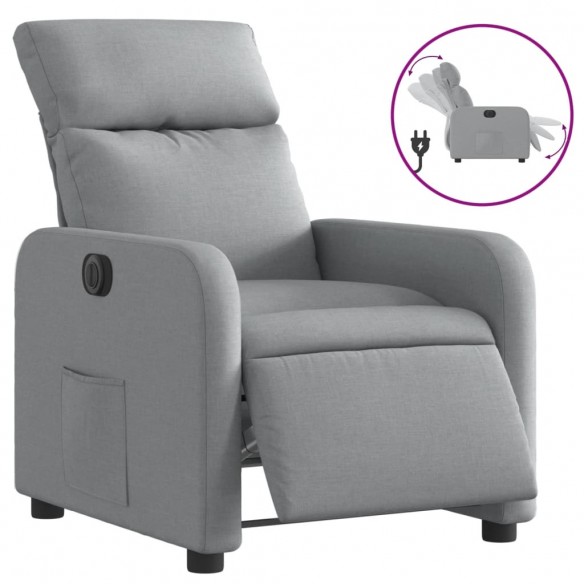 Fauteuil inclinable électrique Gris clair Tissu