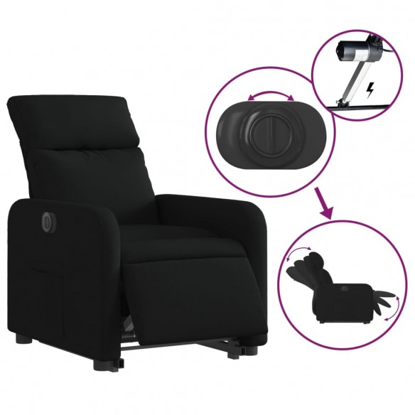 Fauteuil inclinable électrique noir tissu