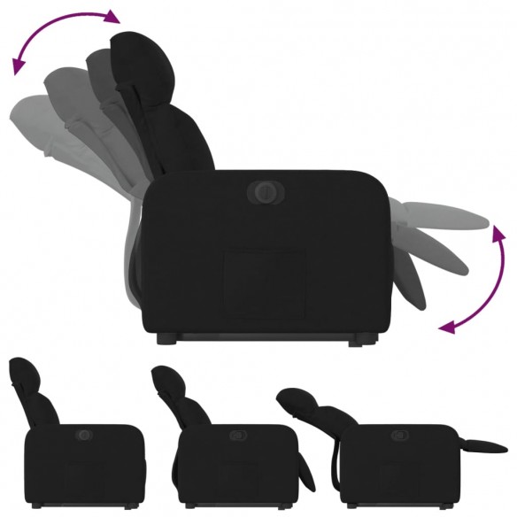 Fauteuil inclinable électrique noir tissu