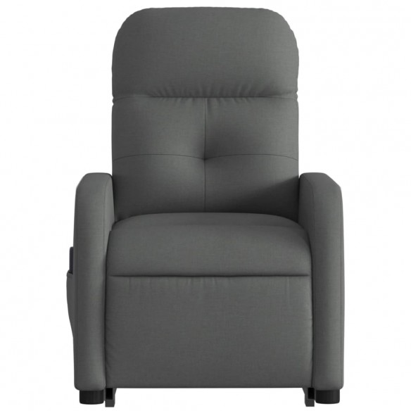 Fauteuil inclinable de massage électrique Gris foncé Tissu