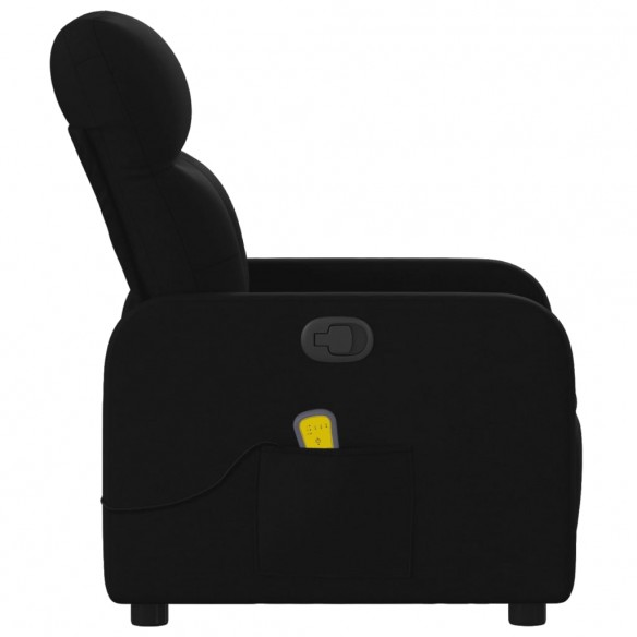 Fauteuil de massage inclinable Noir Tissu