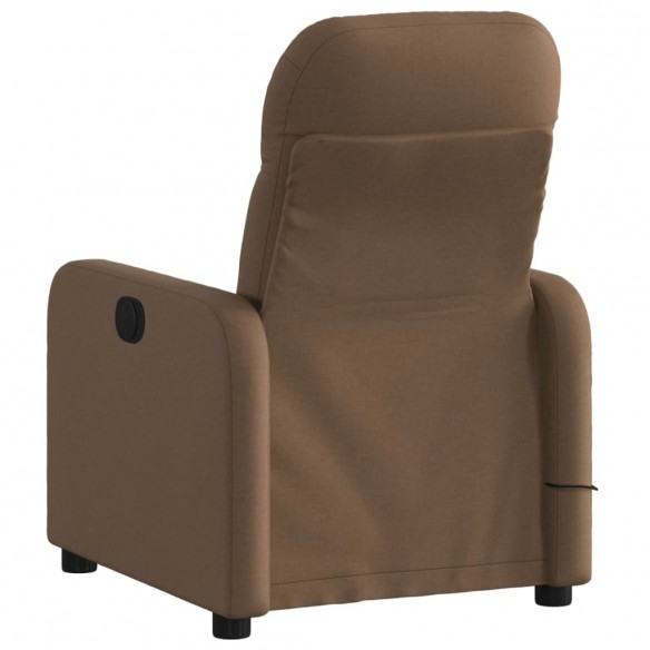 Fauteuil inclinable de massage électrique marron tissu