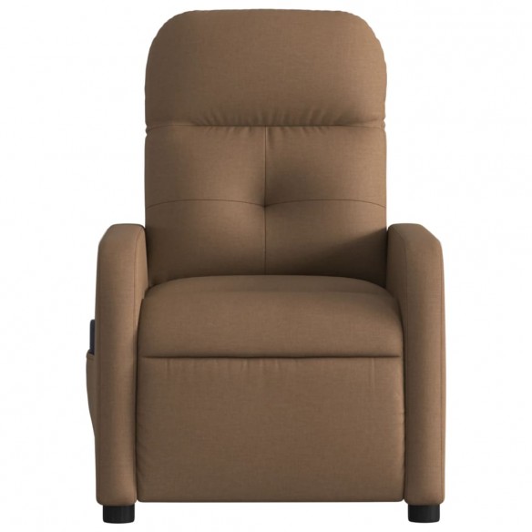 Fauteuil inclinable de massage électrique marron tissu