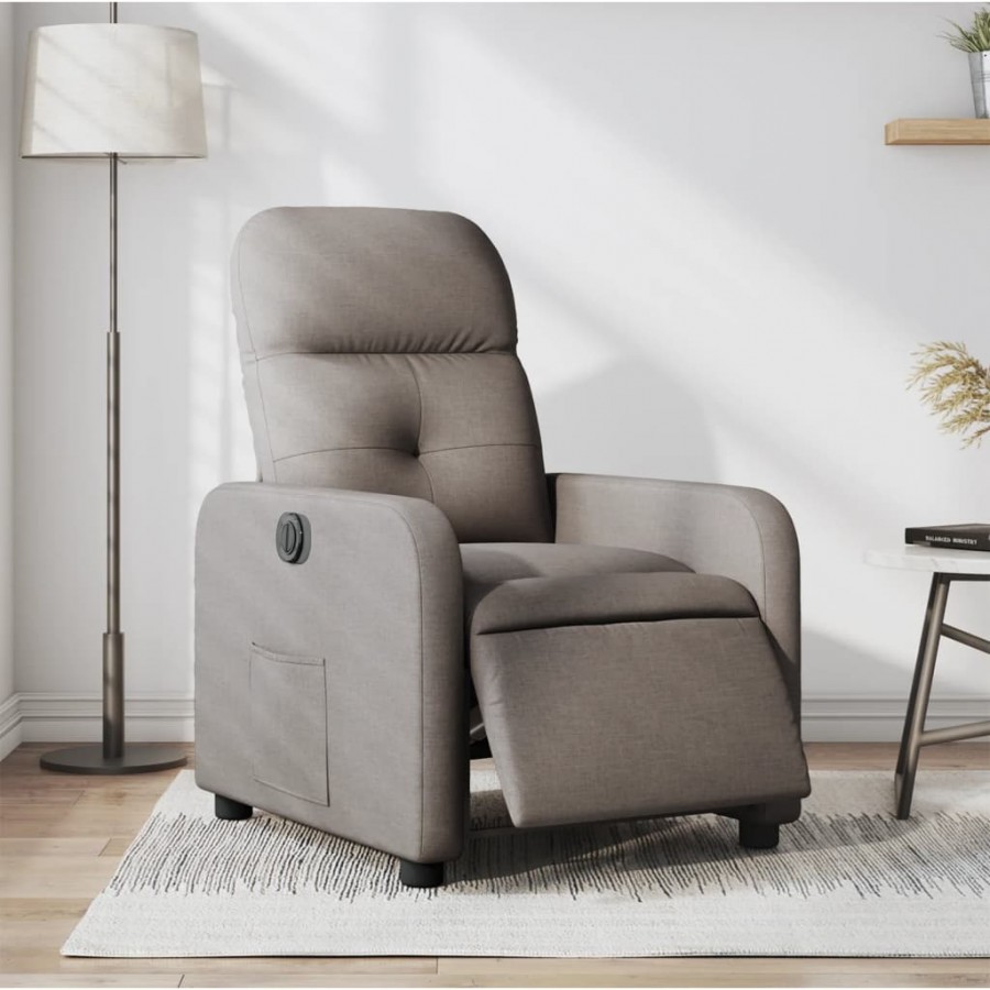 Fauteuil inclinable électrique Taupe Tissu