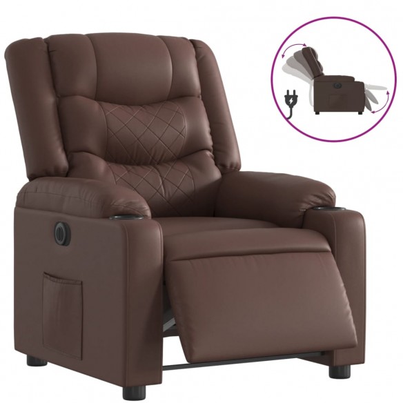 Fauteuil inclinable électrique Marron Similicuir