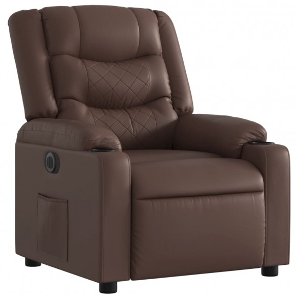 Fauteuil inclinable électrique Marron Similicuir