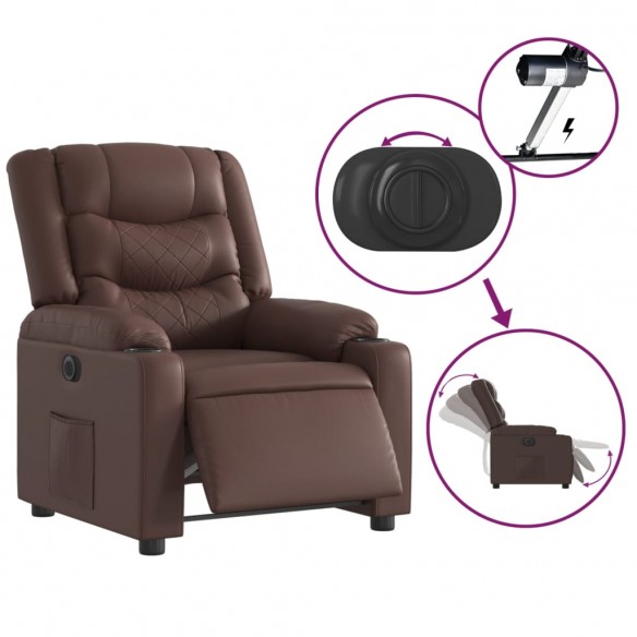 Fauteuil inclinable électrique Marron Similicuir