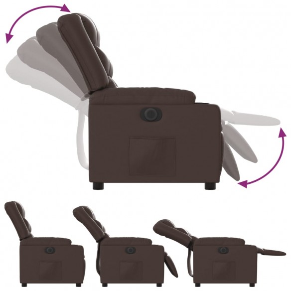 Fauteuil inclinable électrique Marron Similicuir