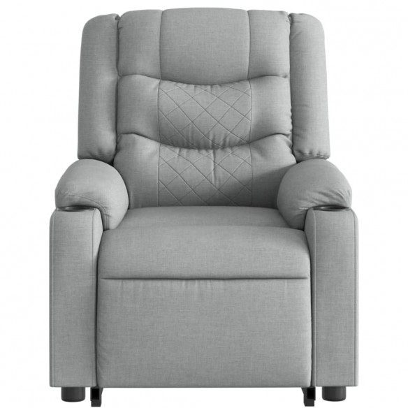 Fauteuil inclinable électrique gris clair tissu