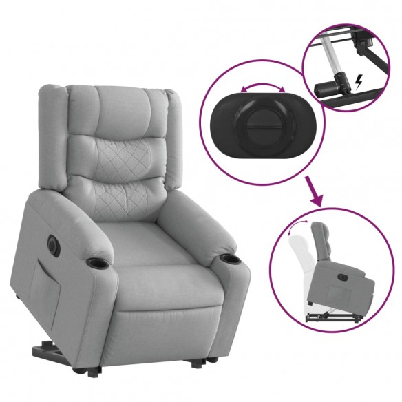 Fauteuil inclinable électrique gris clair tissu