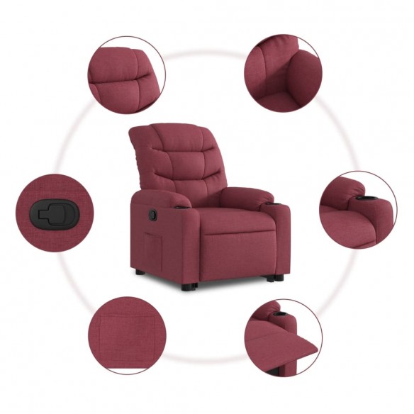 Fauteuil inclinable rouge bordeaux tissu