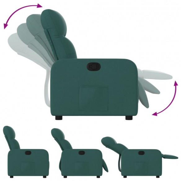 Fauteuil inclinable Vert foncé Tissu