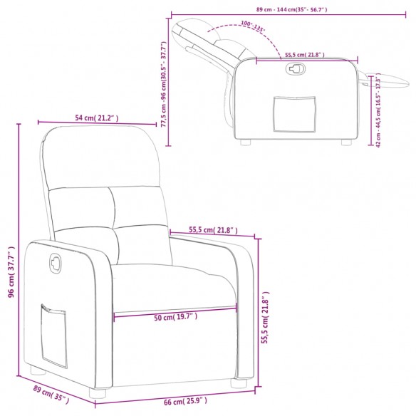 Fauteuil inclinable Vert foncé Tissu