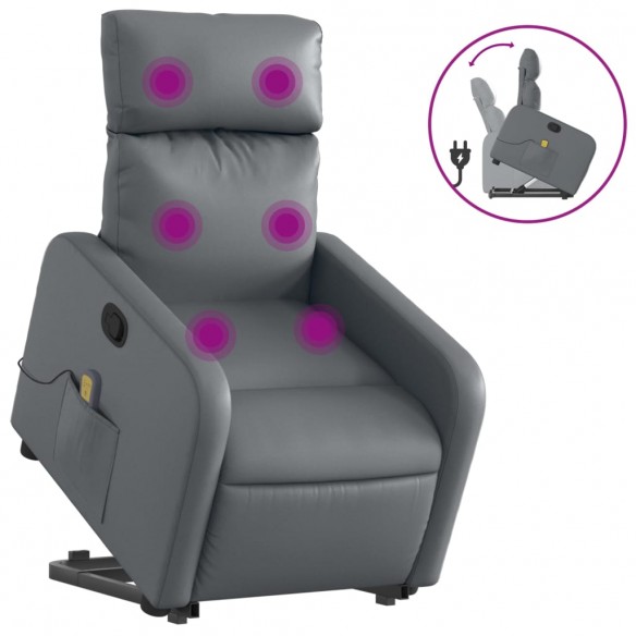 Fauteuil inclinable de massage Gris Similicuir