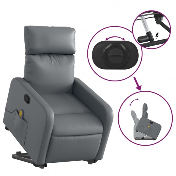 Fauteuil inclinable de massage Gris Similicuir