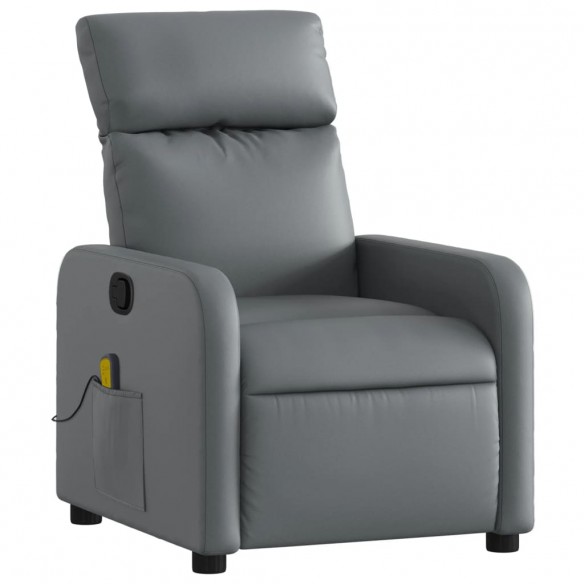 Fauteuil de massage inclinable Gris Similicuir