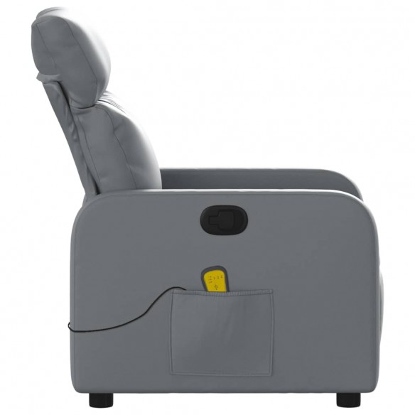 Fauteuil de massage inclinable Gris Similicuir