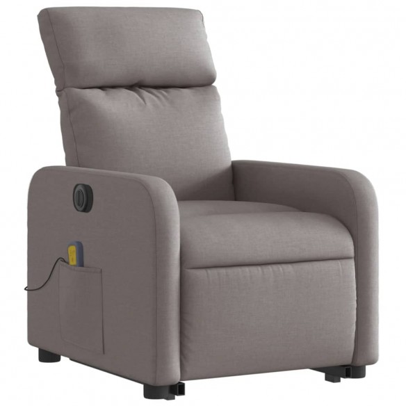 Fauteuil inclinable de massage électrique Taupe Tissu