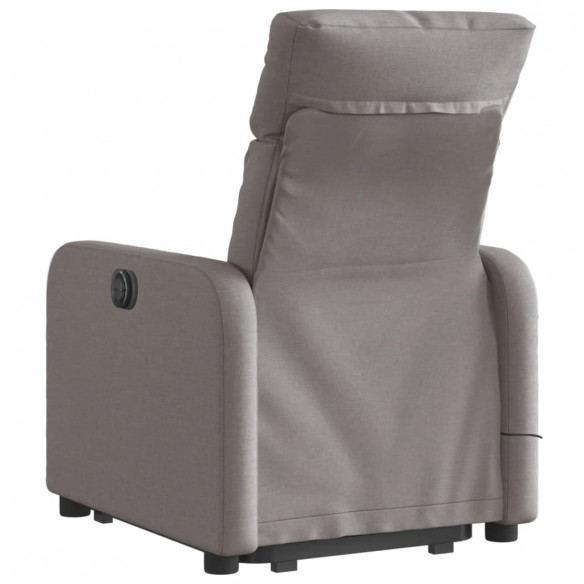 Fauteuil inclinable de massage électrique Taupe Tissu