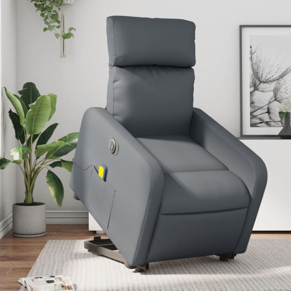 Fauteuil inclinable de massage électrique gris similicuir