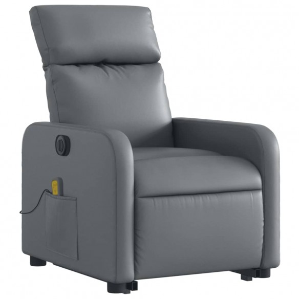 Fauteuil inclinable de massage électrique gris similicuir