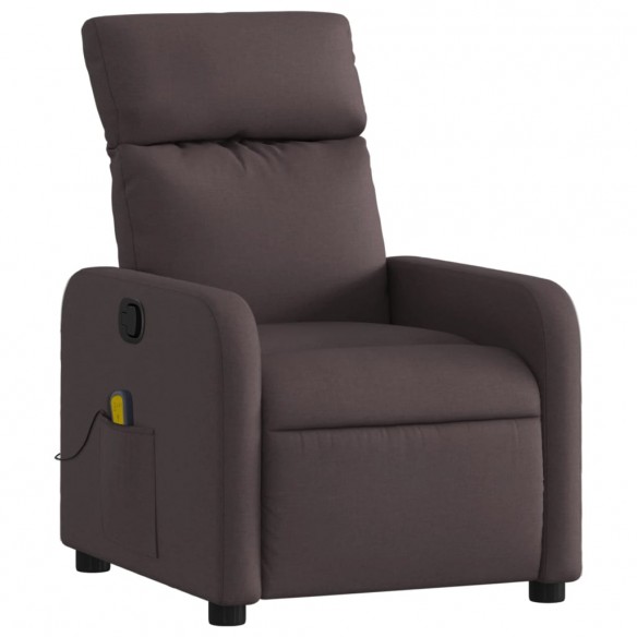 Fauteuil de massage inclinable Marron foncé Tissu