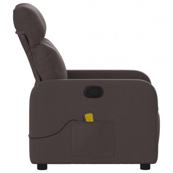 Fauteuil de massage inclinable Marron foncé Tissu