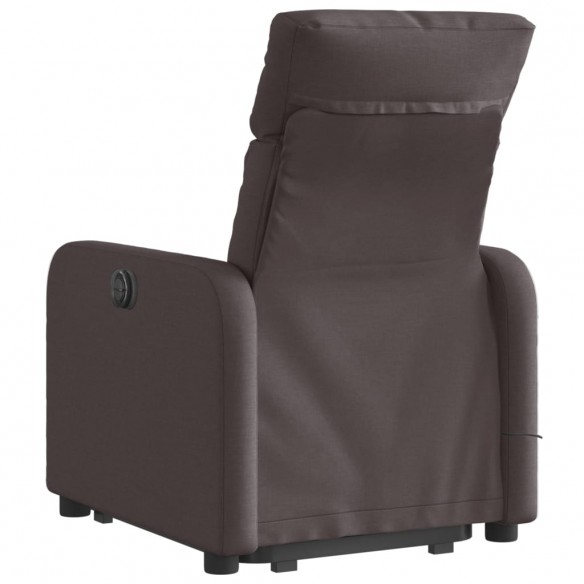 Fauteuil inclinable de massage électrique Marron foncé Tissu