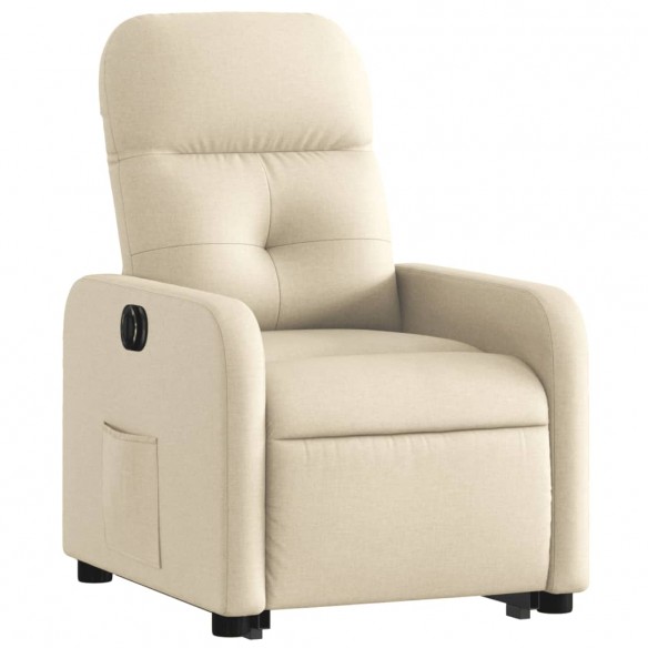 Fauteuil inclinable électrique crème tissu