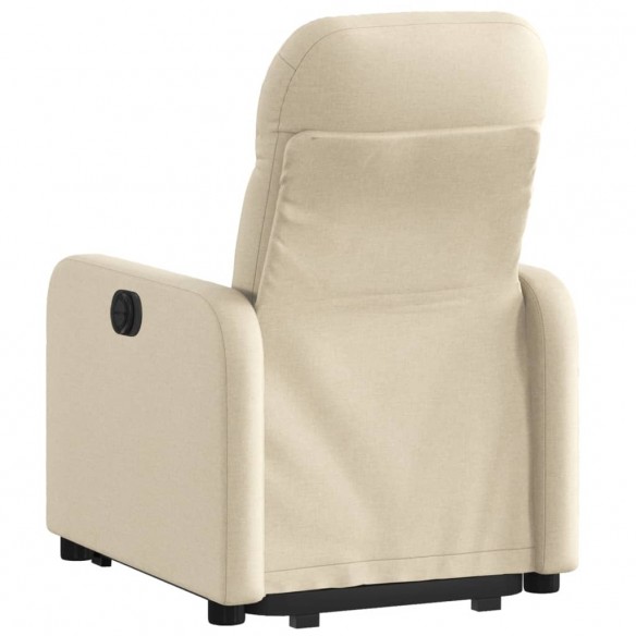 Fauteuil inclinable électrique crème tissu